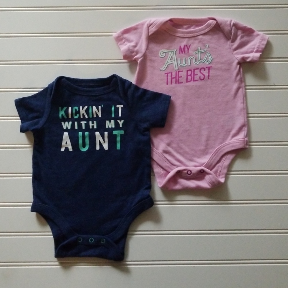 Cat & Jack Aunt Onesie Bundle- NB
